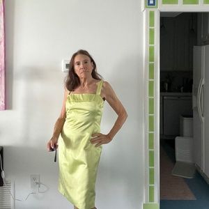 Apple Green Satin  Dress